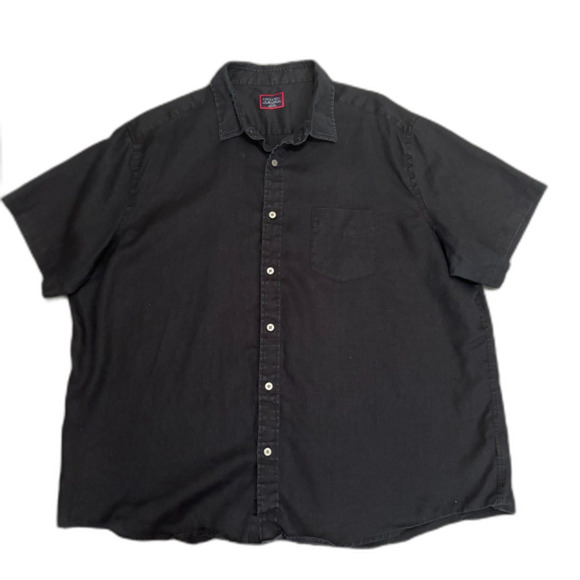 Untuckit Cameron Wrinkle Resistant Button Up Shirt SS‎ 100% Linen Black Size XXL - Picture 2 of 5